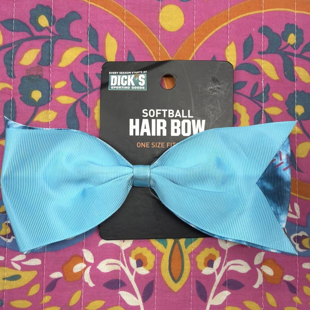 DICK'S Sporting Goods DSG Softball Hair Bow In Teal NEW